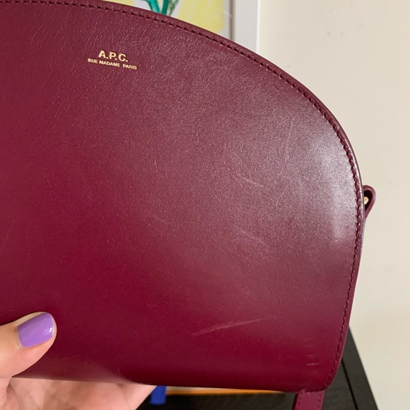 APC Half moon bag in burgundy - Picture 3 of 7